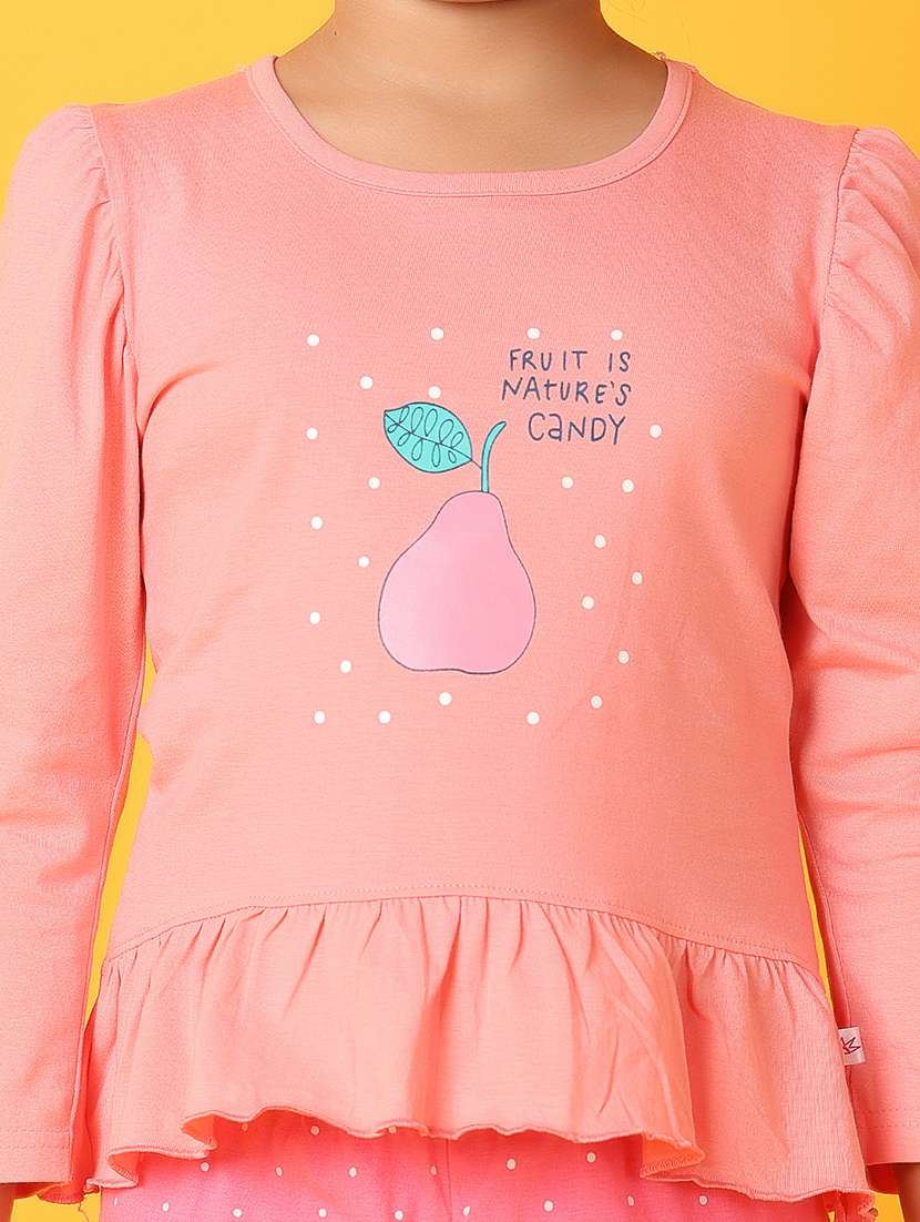 girls printed round neck twin set - 21381882 -  Standard Image - 5