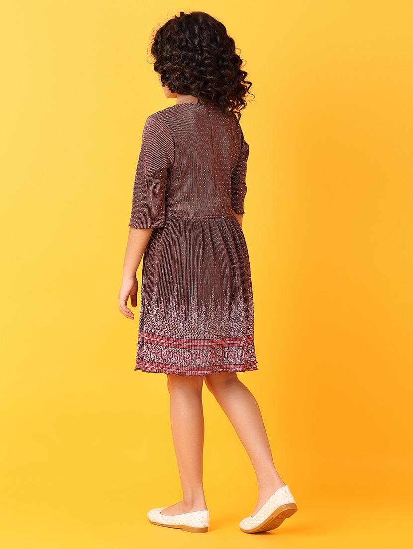 girls printed round neck frock - 21381898 - Standard Image - 3