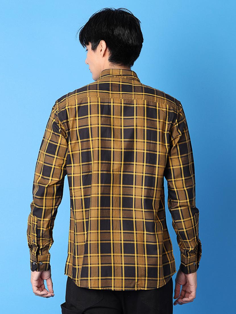 men checks long sleeve casual shirt - 21382038 - Standard Image - 3