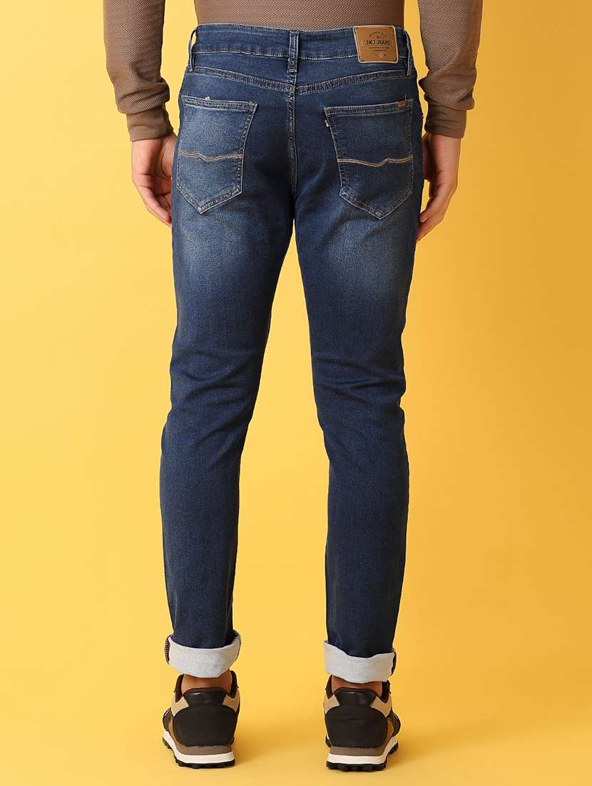 men blue plain jean - 21382052 -  Standard Image - 3