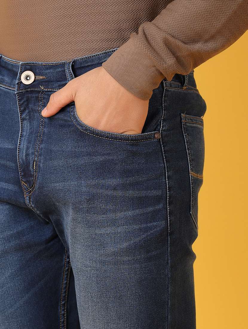 men blue plain jean - 21382052 -  Standard Image - 5