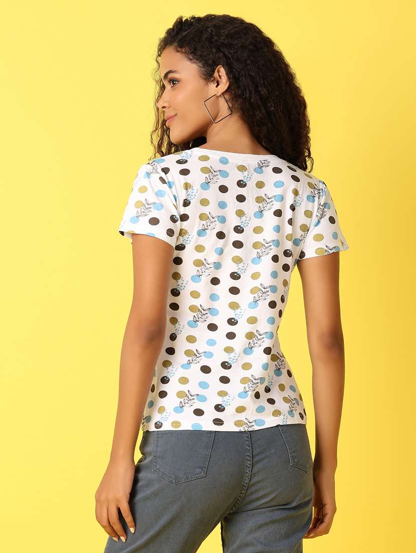 women white printed regular t-shirt - 21382053 - Standard Image - 3