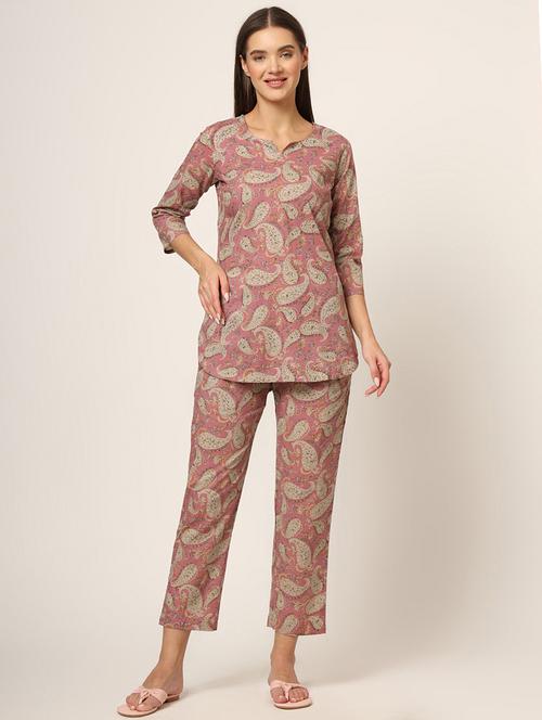 women printed pyjama nightwear set - 21382229 - Standard Image - 0