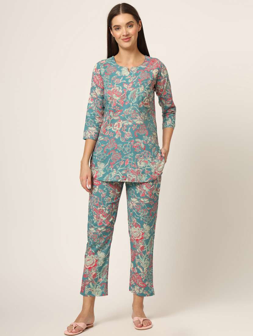 women printed pyjama nightwear set