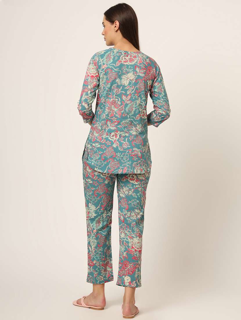 women printed pyjama nightwear set - 21382232 -  Standard Image - 3