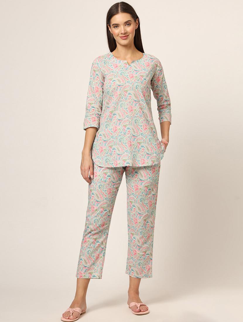 women printed pyjama nightwear set - 21382234 - Zoom Image - 0