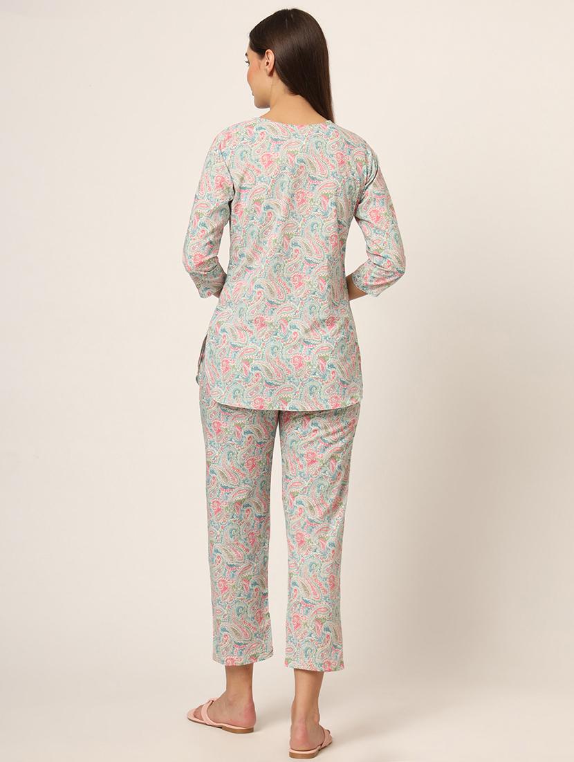 women printed pyjama nightwear set - 21382234 - Standard Image - 3