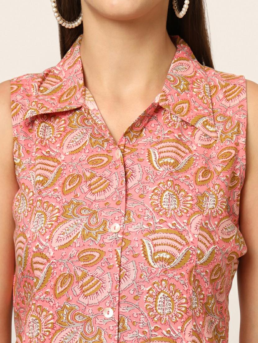 women pink printed a-line ethnic dress - 21382240 - Standard Image - 5