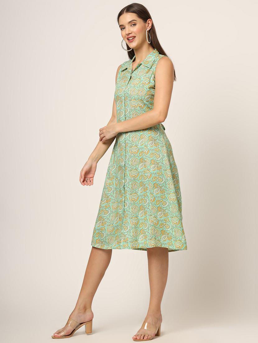 women green printed a-line ethnic dress - 21382241 - Standard Image - 3