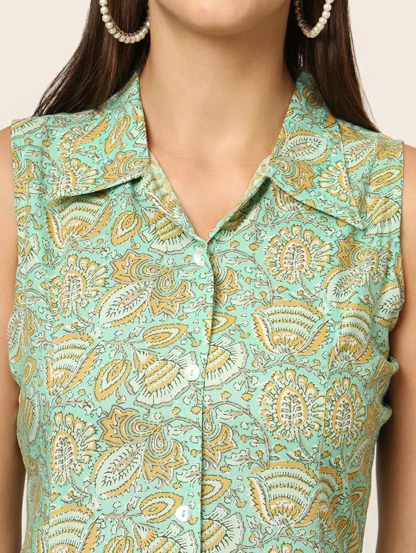 women green printed a-line ethnic dress - 21382241 - Standard Image - 5