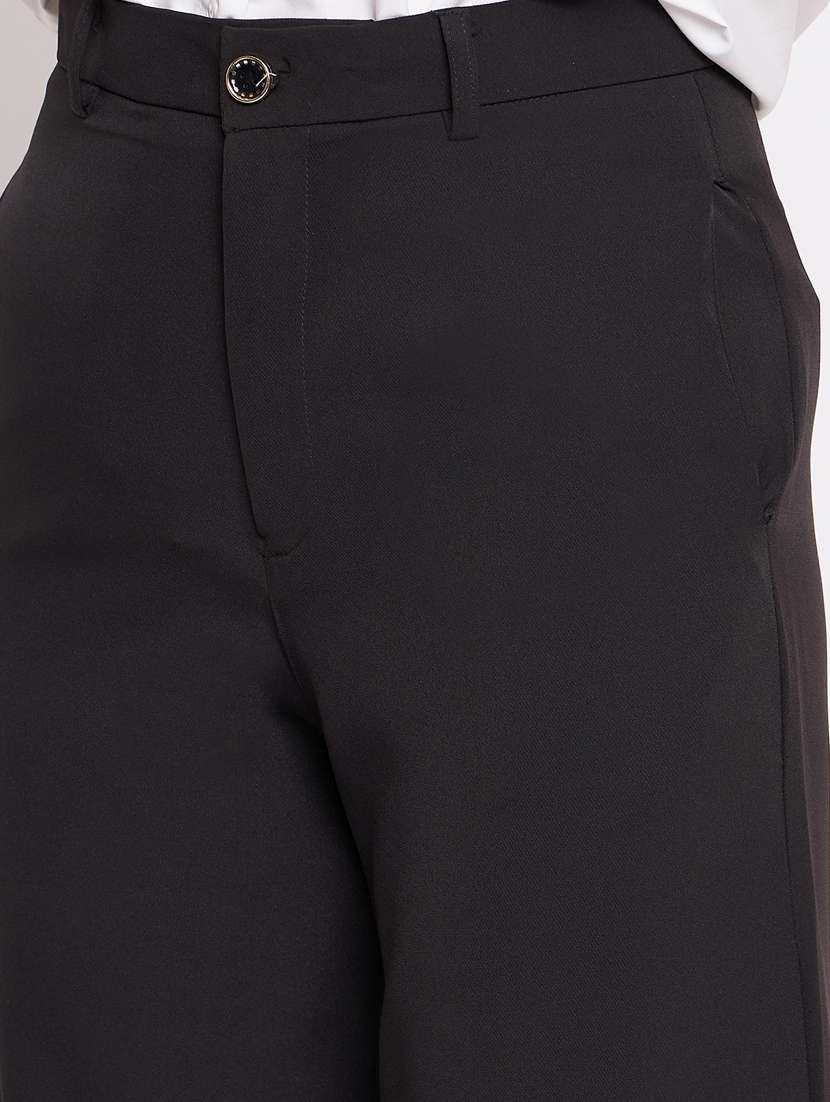 women black solids wide leg trouser - 21382263 -  Standard Image - 5