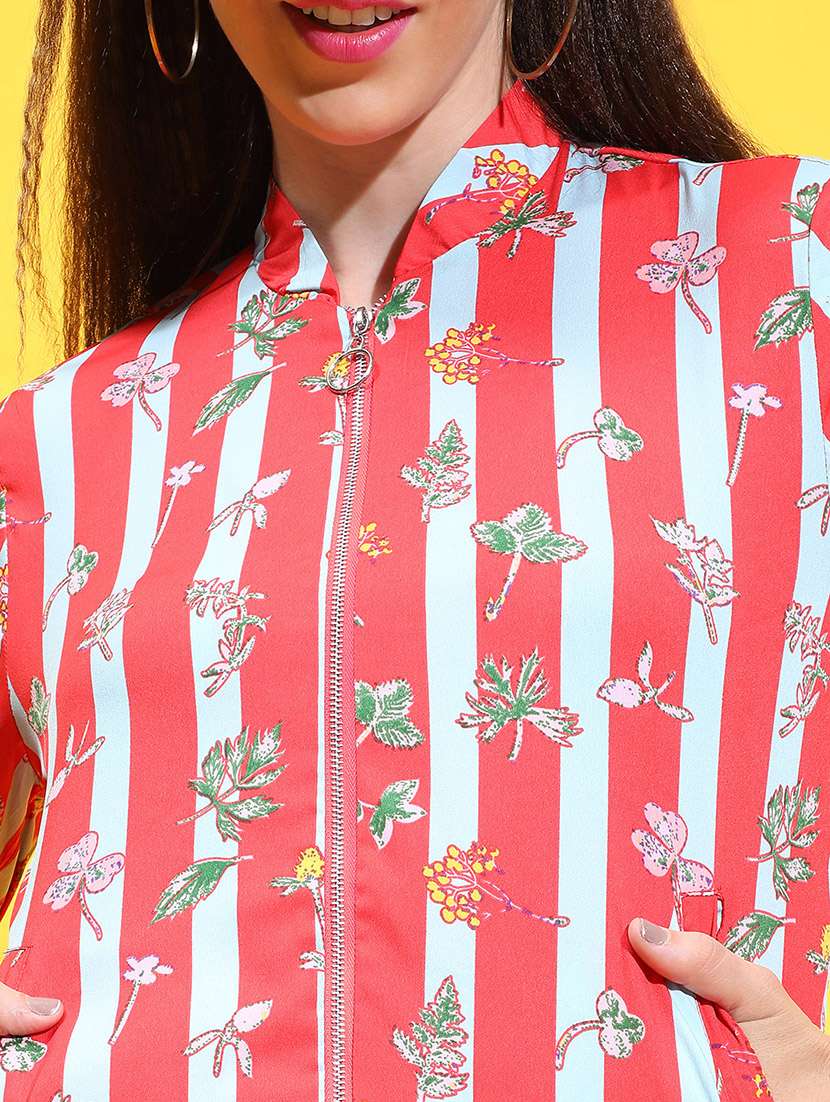 red floral printed summer jacket - 21382392 -  Standard Image - 5