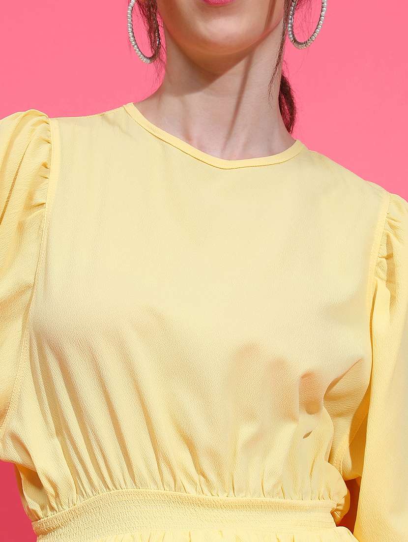 women yellow polyester peplum top - 21382396 -  Standard Image - 5