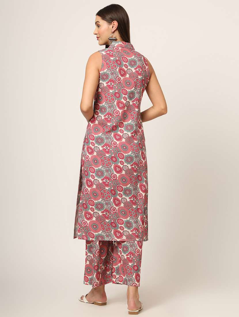 women floral printed kurta palazzo set - 21382401 -  Standard Image - 3