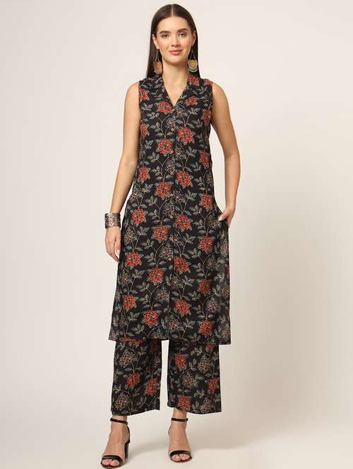 women floral printed kurta pant set - 21382403 -  Standard Image - 0
