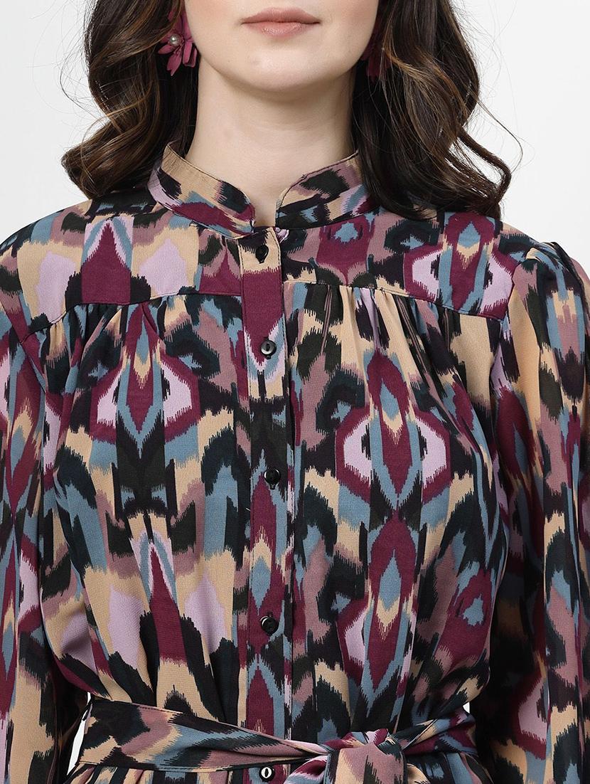 multicolored printed a-line dress - 21382437 - Standard Image - 5