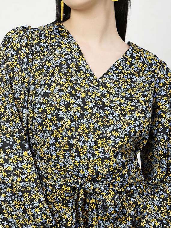 women black polyester a-line dress - 21382450 -  Standard Image - 5