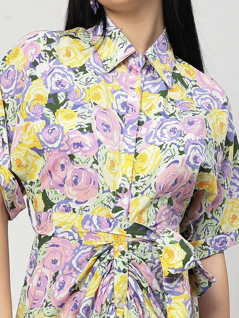 women purple polyester shirt dress - 21382463 -  Standard Image - 5