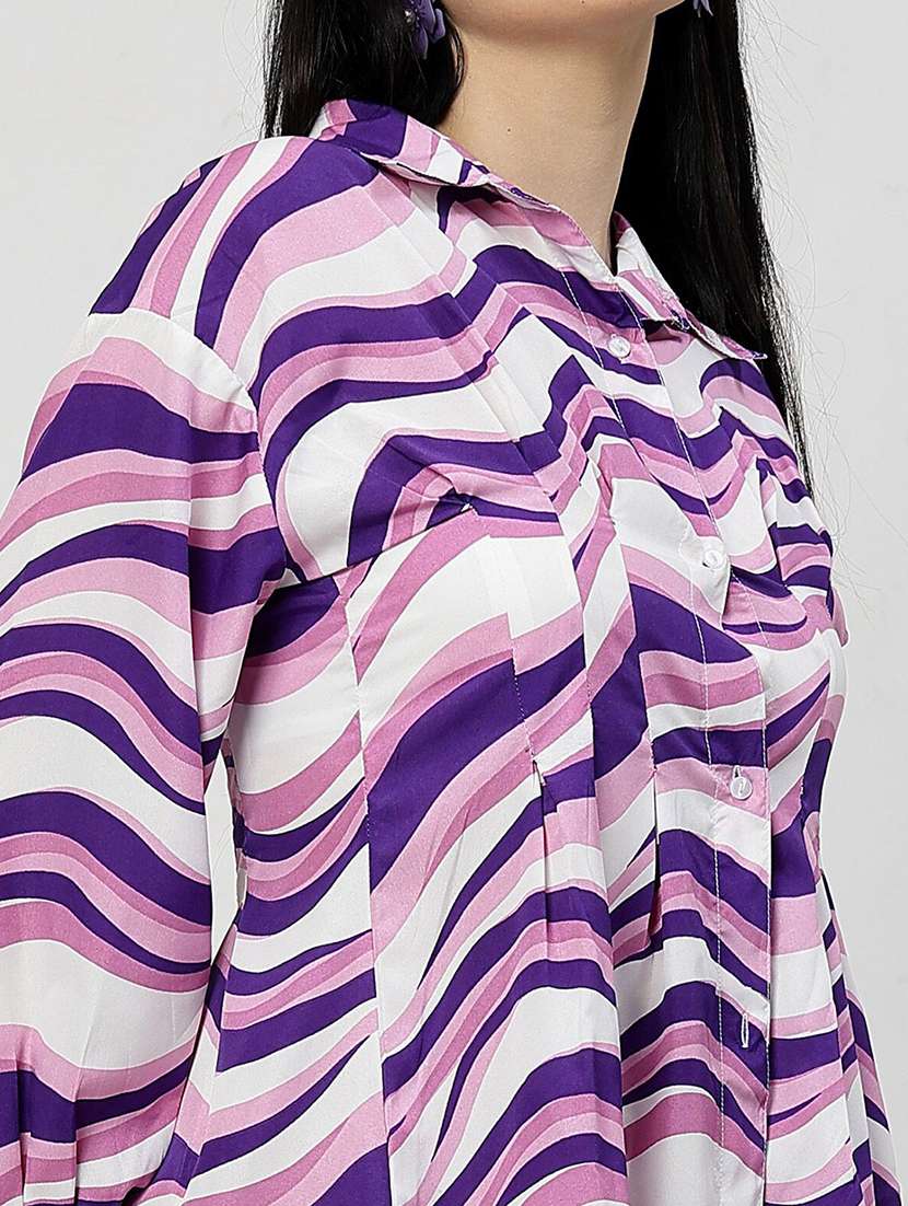 multicolored stripes shirt dress - 21382471 -  Standard Image - 5