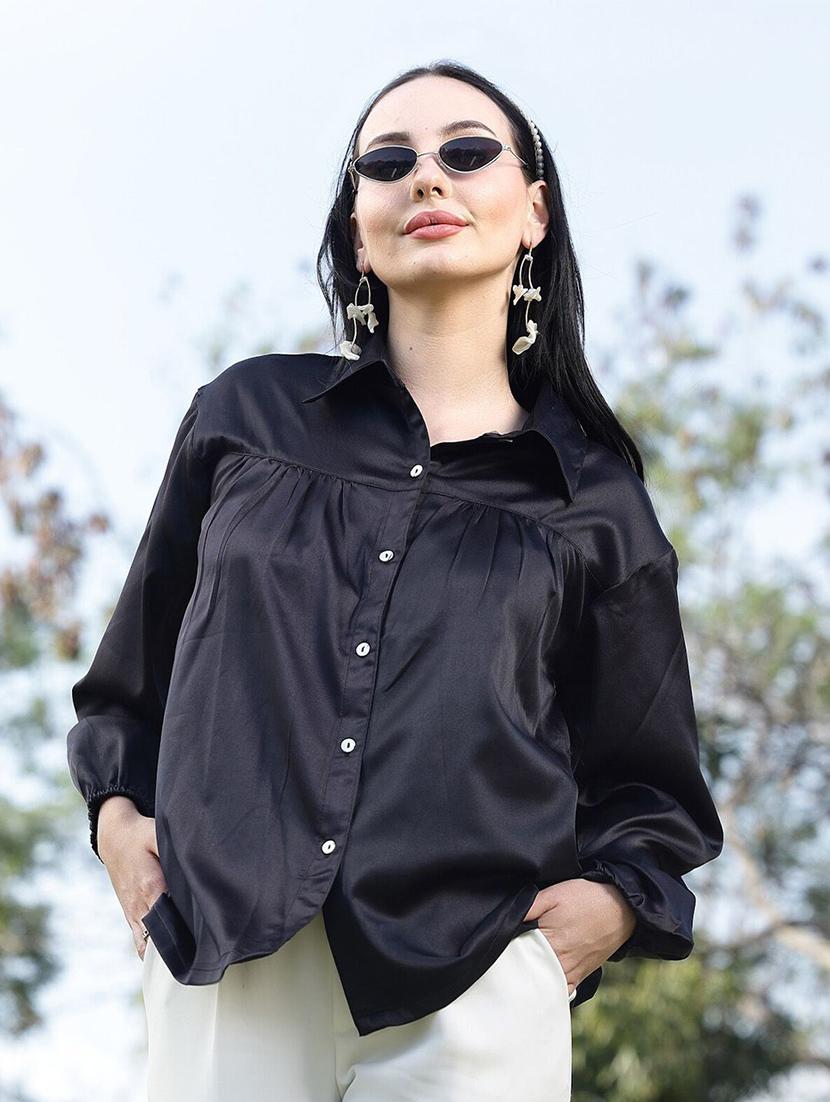black solid regular shirt - 21382545 - Zoom Image - 0