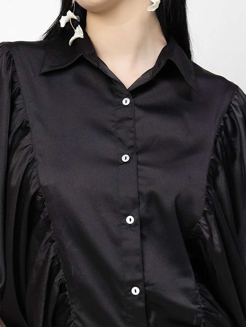 women black polyester regular shirt - 21382549 -  Standard Image - 5