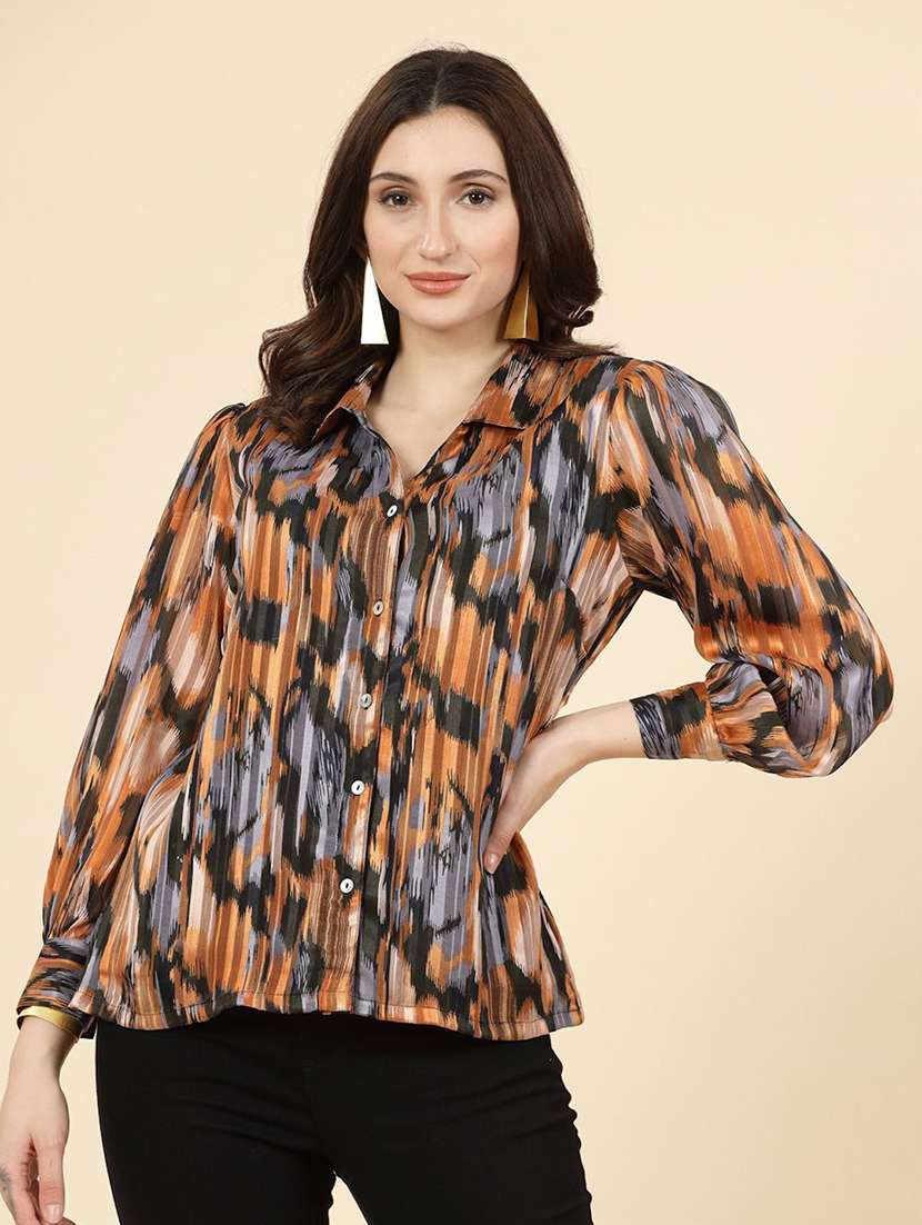 women brown polyester regular shirt - 21382559 -  Zoom Image - 0