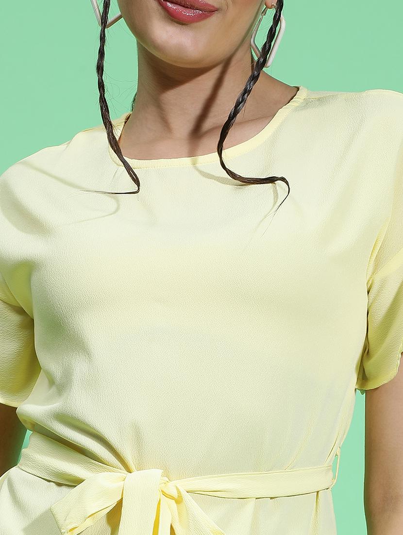women yellow polyester ruffle dress - 21382636 - Standard Image - 5