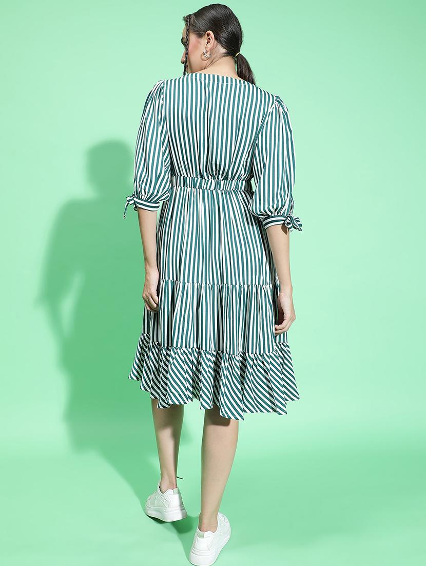 women white polyester tiered dress - 21382637 - Standard Image - 3