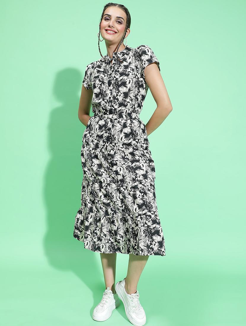 women black viscose fit & flare dress - 21382650 -  Zoom Image - 0