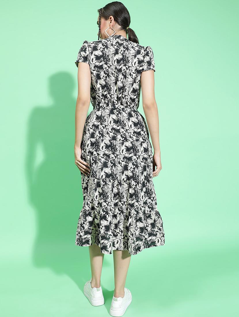 women black viscose fit & flare dress - 21382650 - Standard Image - 3