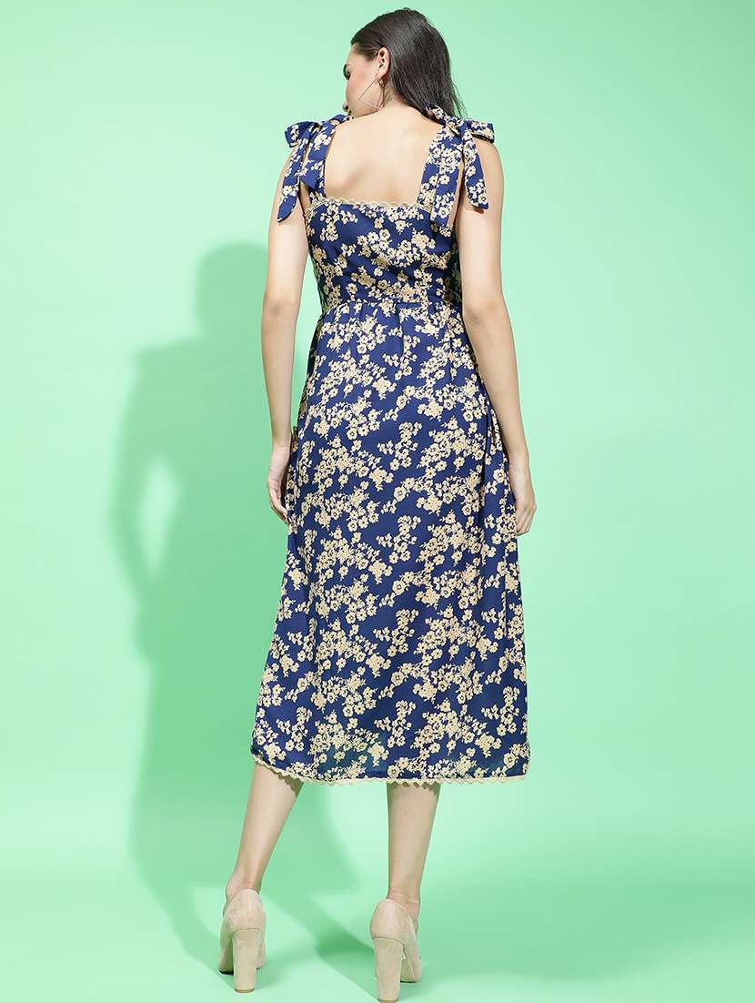 women navy blue viscose a-line dress - 21382652 -  Standard Image - 3