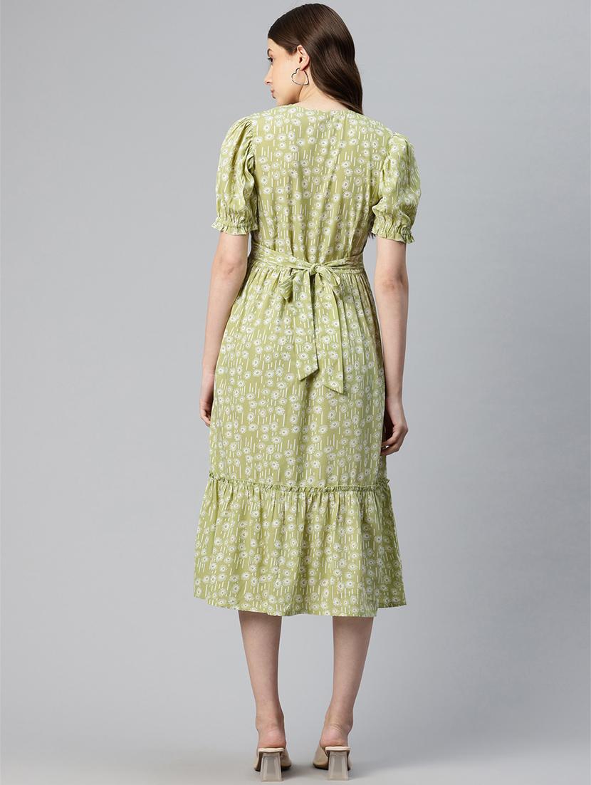 women green crepe tiered dress - 21382663 - Standard Image - 3