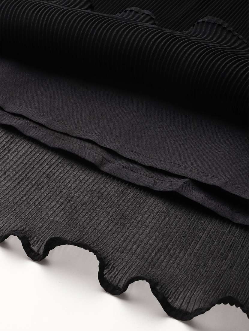 women black solids blouson dress - 21382674 -  Standard Image - 5