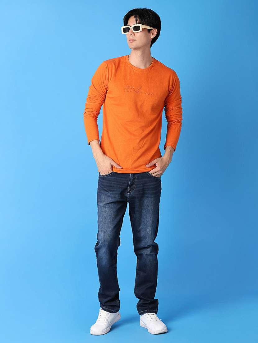 men round neck solid long sleeve t-shirt - 21382797 -  Standard Image - 3