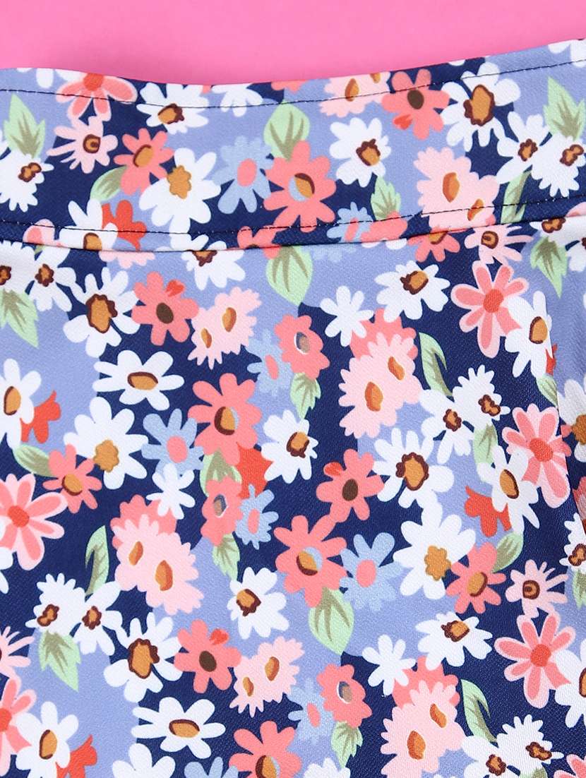 girls navy blue cotton top & skirt set - 21382832 -  Standard Image - 3