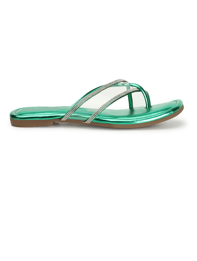 women green slip on sandal - 21383002 - Standard Image - 3