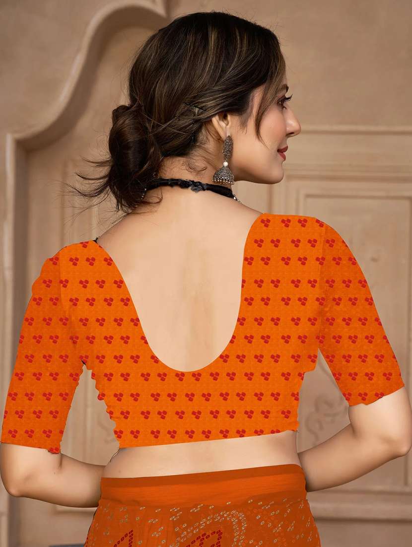 women bandhani printed chiffon saree with blouse - 21383008 -  Standard Image - 3
