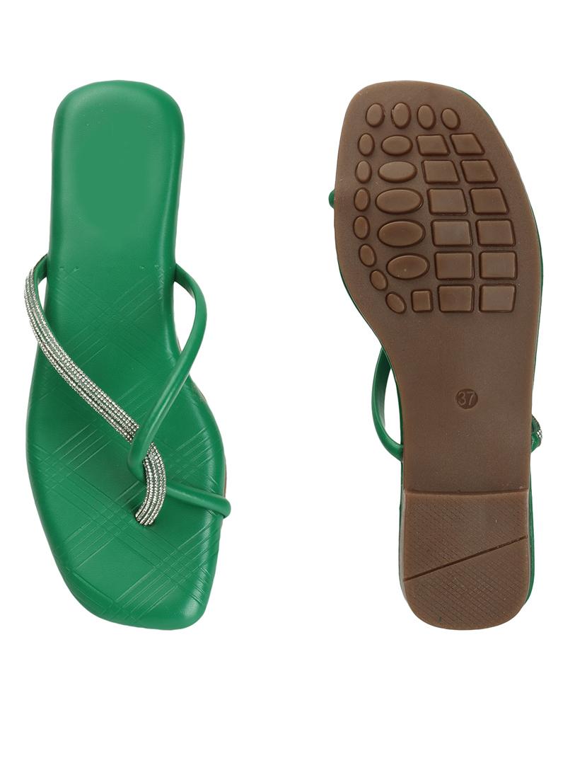 women green slip on sandal - 21383029 - Standard Image - 3