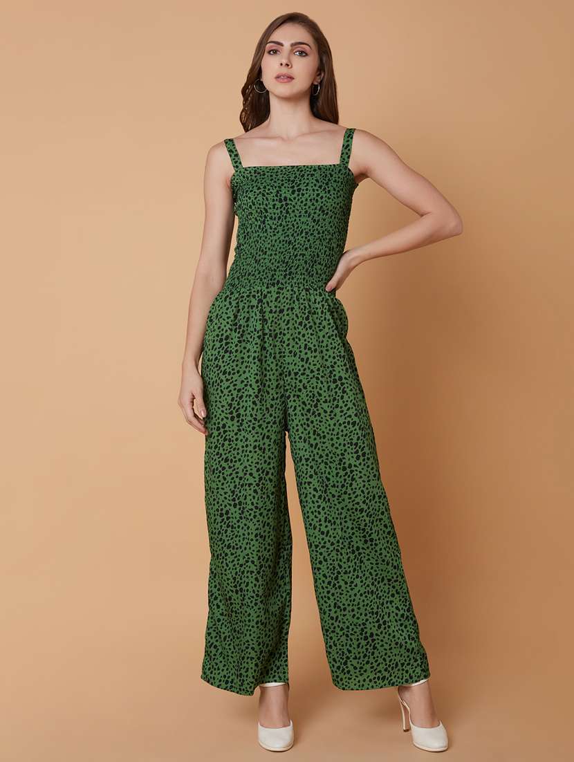 women green full leg jumpsuit with long shrug - 21383310 -  Standard Image - 3