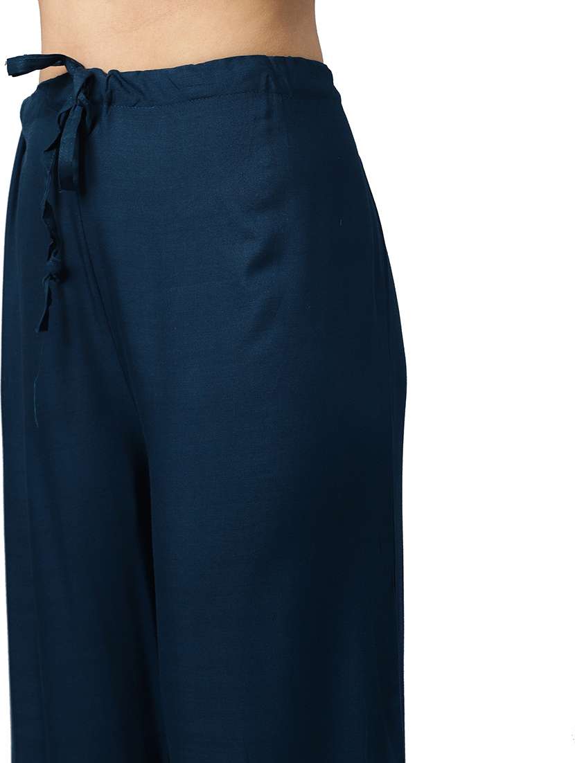 teal embroidered kurta sharara set - 21383479 -  Standard Image - 3