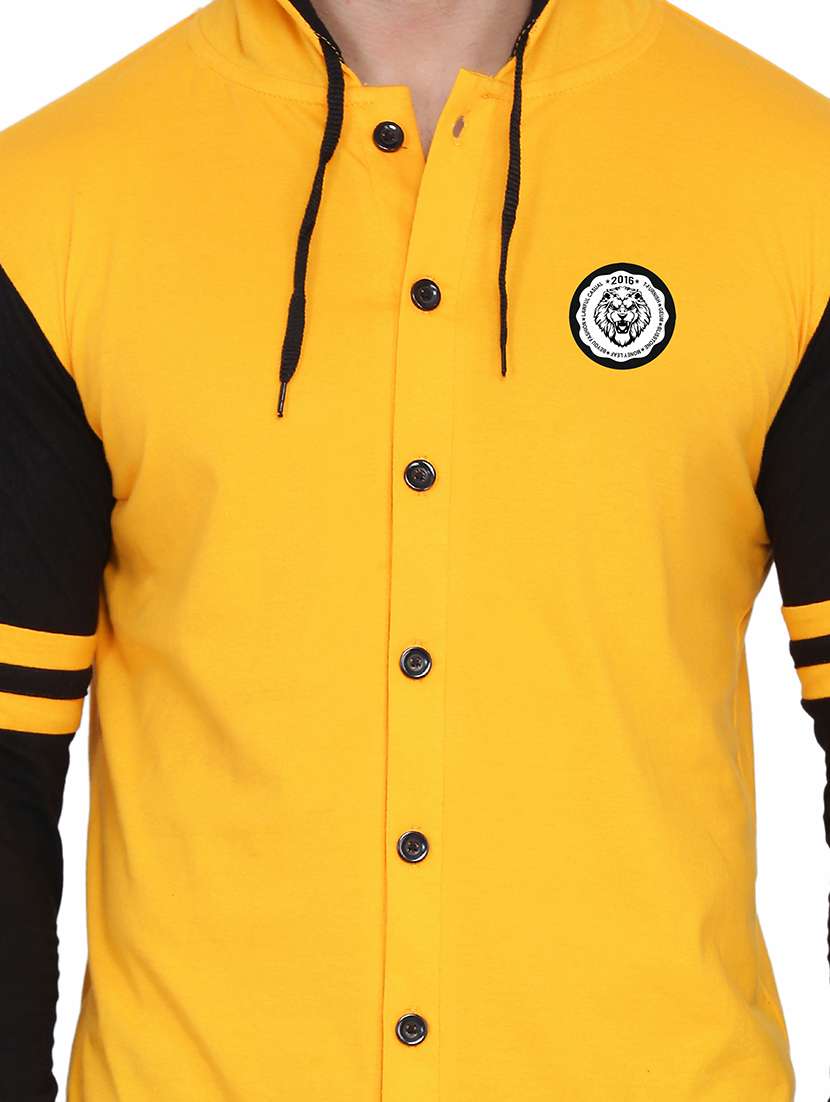 men color block hood neck casul shirt - 21383540 -  Standard Image - 3