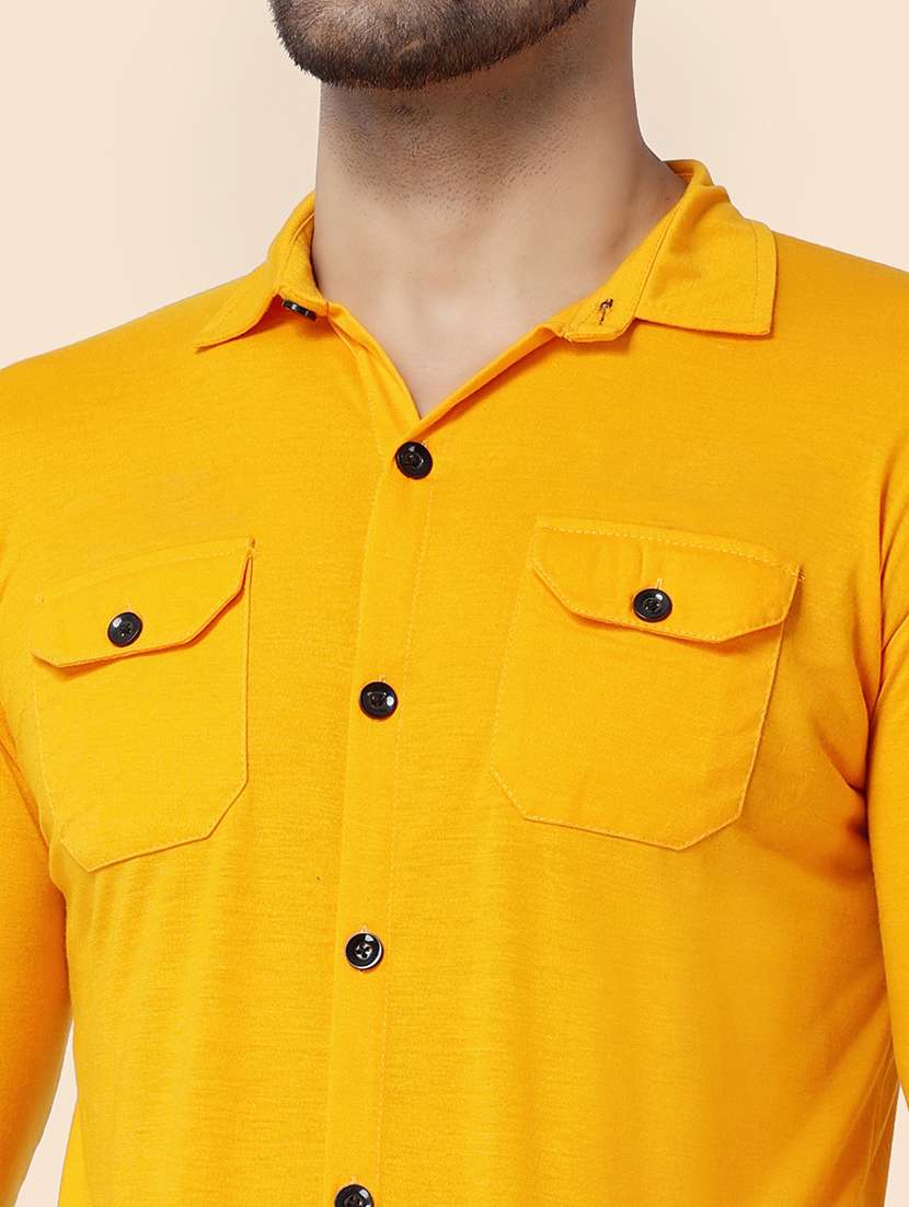 men solid long sleeved casual shirt - 21383591 -  Standard Image - 3