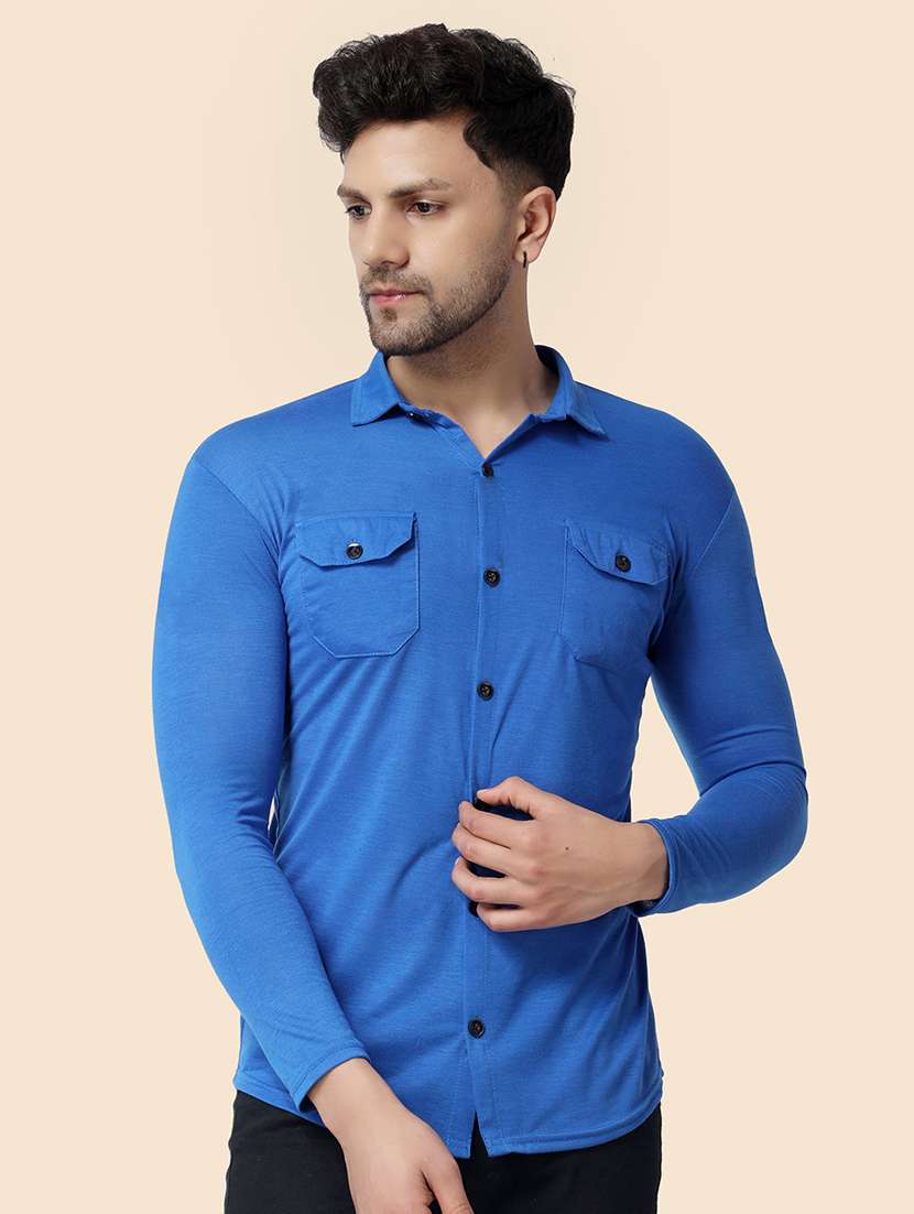 men solid long sleeved casual shirt