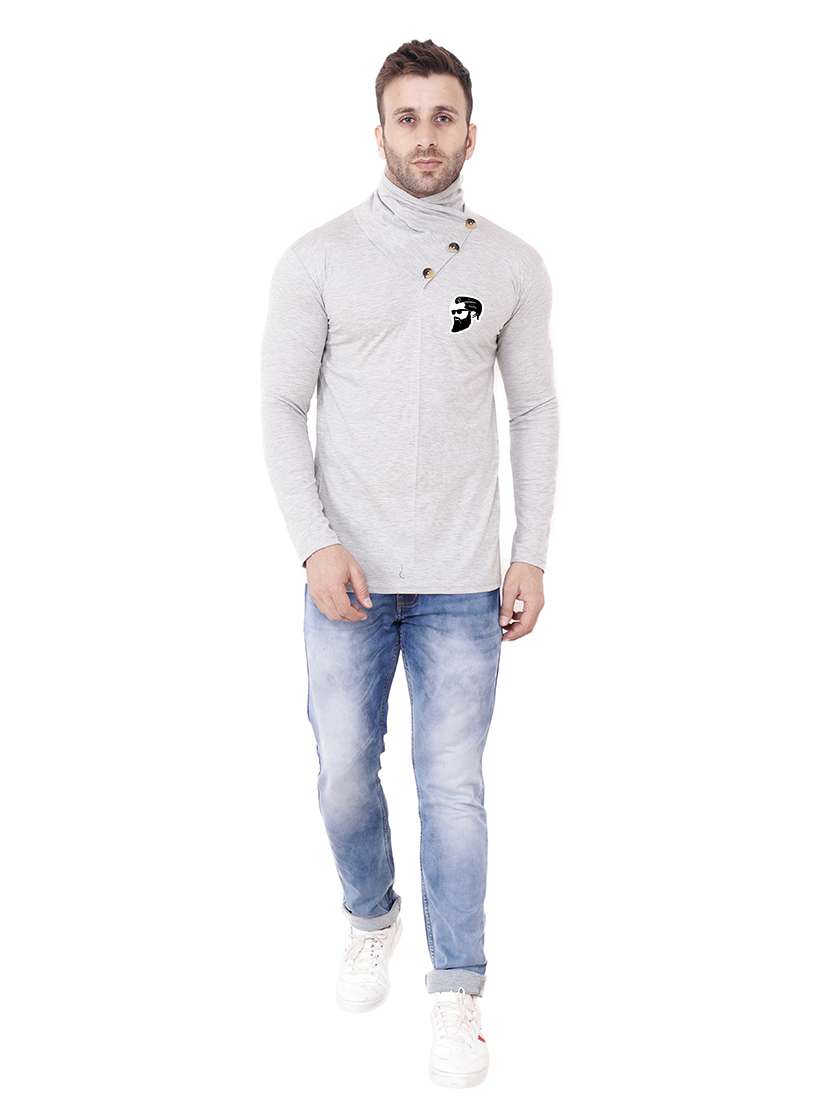 men long sleeved placement print t-shirt - 21383615 -  Standard Image - 3