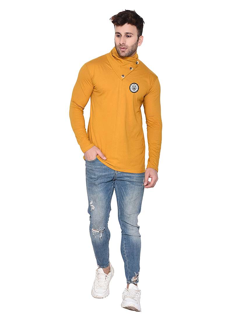 men long sleeved placement print t-shirt - 21383619 -  Standard Image - 3