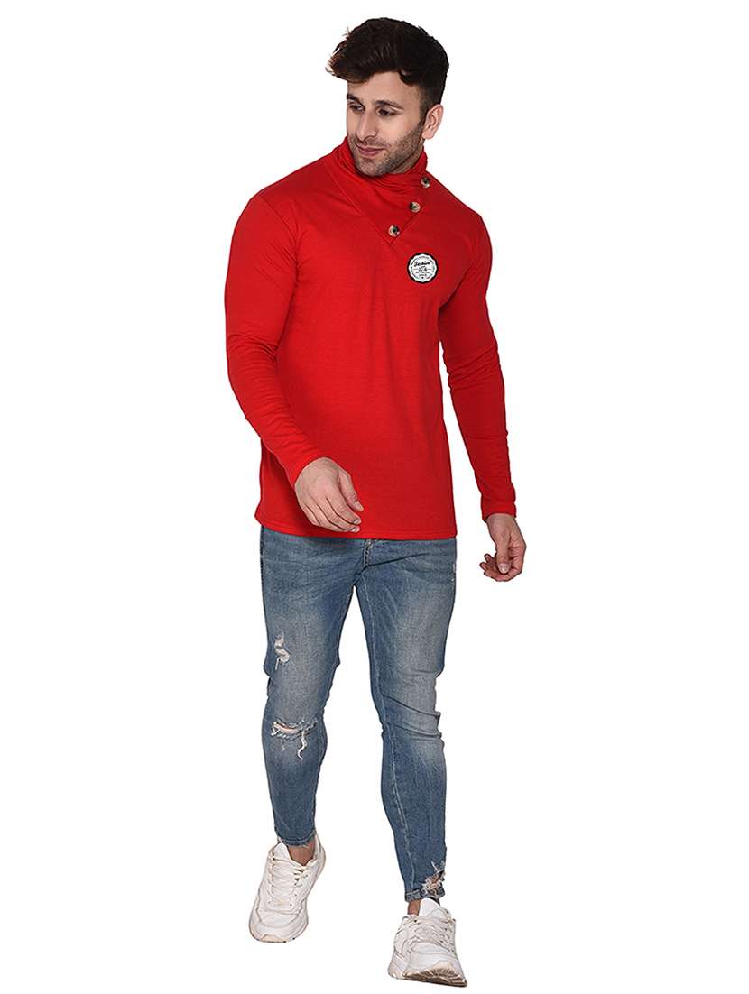 men long sleeved placement print t-shirt - 21383620 -  Standard Image - 3