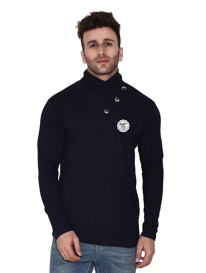 men long sleeved solid t-shirt