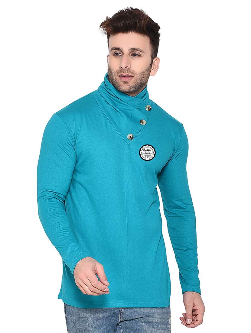 men long sleeved placement print t-shirt