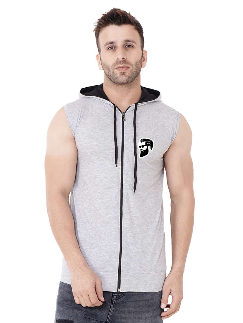 men solid hood neck t-shirt