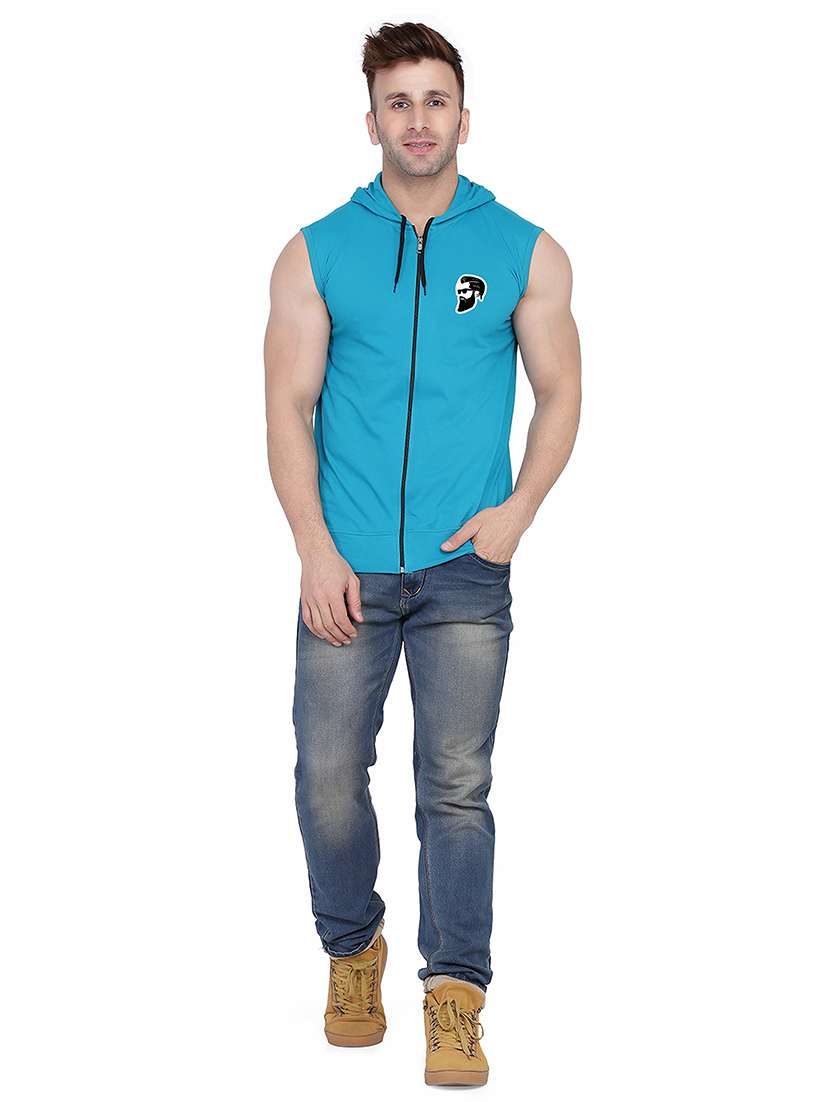 men solid hooded neck t-shirt - 21383629 -  Standard Image - 3
